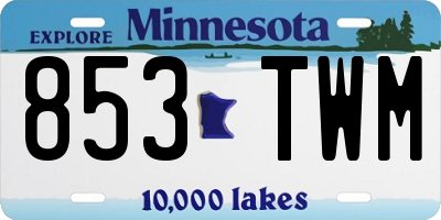 MN license plate 853TWM