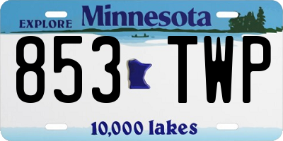 MN license plate 853TWP