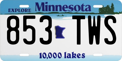 MN license plate 853TWS