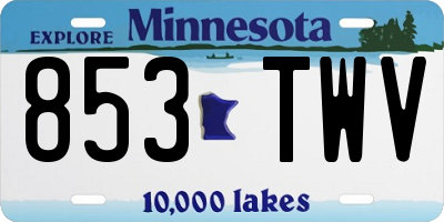 MN license plate 853TWV