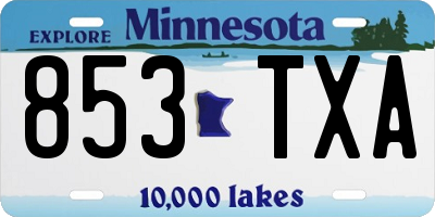MN license plate 853TXA