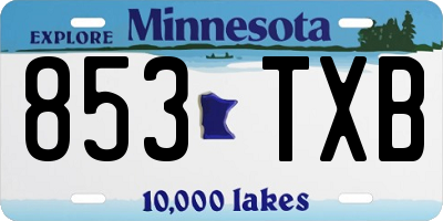 MN license plate 853TXB