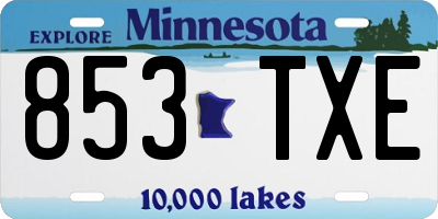 MN license plate 853TXE