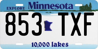 MN license plate 853TXF
