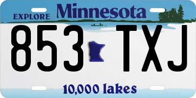 MN license plate 853TXJ