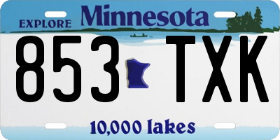 MN license plate 853TXK