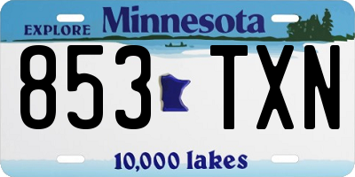 MN license plate 853TXN