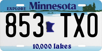 MN license plate 853TXO