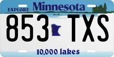 MN license plate 853TXS