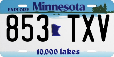MN license plate 853TXV