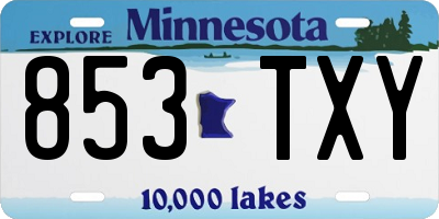 MN license plate 853TXY