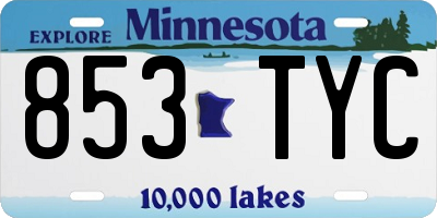 MN license plate 853TYC