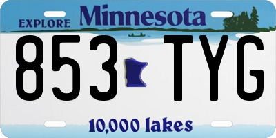 MN license plate 853TYG