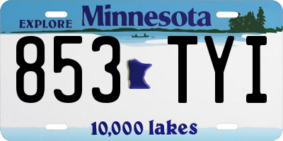 MN license plate 853TYI