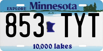 MN license plate 853TYT