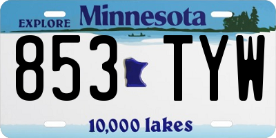 MN license plate 853TYW