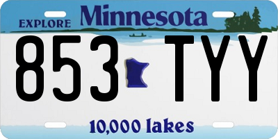 MN license plate 853TYY