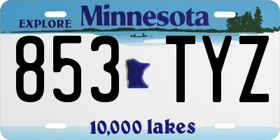 MN license plate 853TYZ