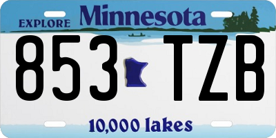 MN license plate 853TZB
