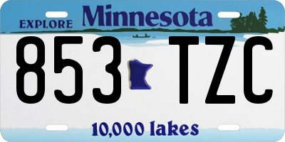 MN license plate 853TZC