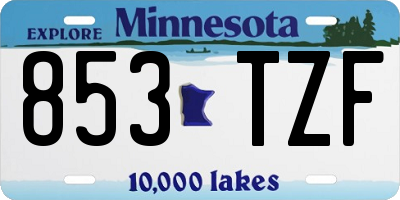 MN license plate 853TZF