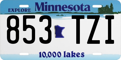 MN license plate 853TZI