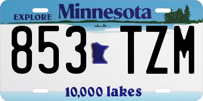 MN license plate 853TZM