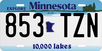 MN license plate 853TZN