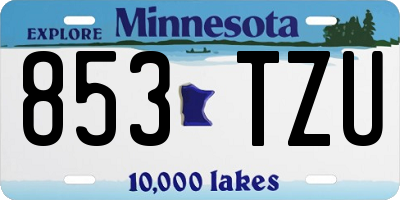 MN license plate 853TZU