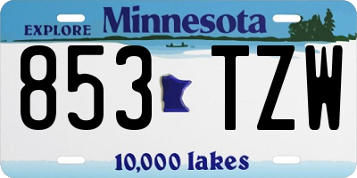 MN license plate 853TZW