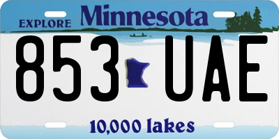 MN license plate 853UAE