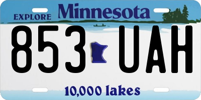 MN license plate 853UAH