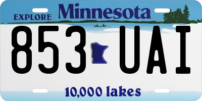 MN license plate 853UAI