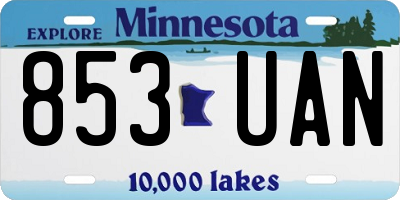 MN license plate 853UAN