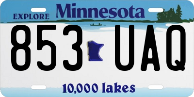 MN license plate 853UAQ