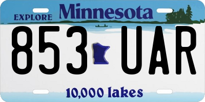 MN license plate 853UAR