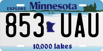 MN license plate 853UAU