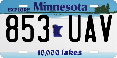MN license plate 853UAV
