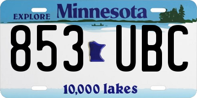 MN license plate 853UBC
