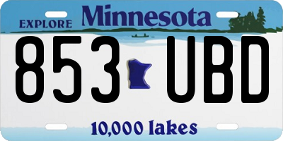MN license plate 853UBD
