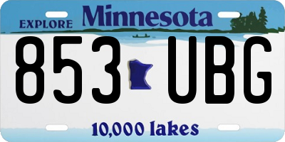 MN license plate 853UBG