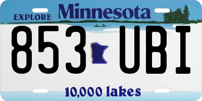 MN license plate 853UBI