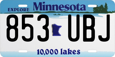 MN license plate 853UBJ