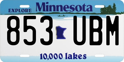 MN license plate 853UBM