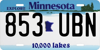 MN license plate 853UBN