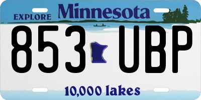 MN license plate 853UBP