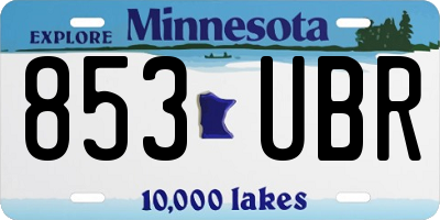 MN license plate 853UBR