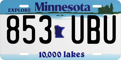 MN license plate 853UBU