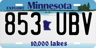 MN license plate 853UBV