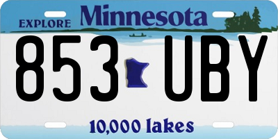 MN license plate 853UBY